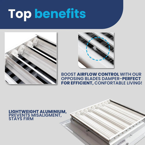 Heavy Duty 12 X 12 Decorative Ceiling Air Vent Cover Featuring 4 Way Extruded Aluminum HVAC Diffuser Grille For A Knockout Room Upgrade And Guaranteed Smooth Sailing On Installation Day