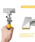3 Inch Hand Seamers Sheet Metal Bender Tool with straight jaw and ergonomic handle for precise bending in 1/4 inch increments