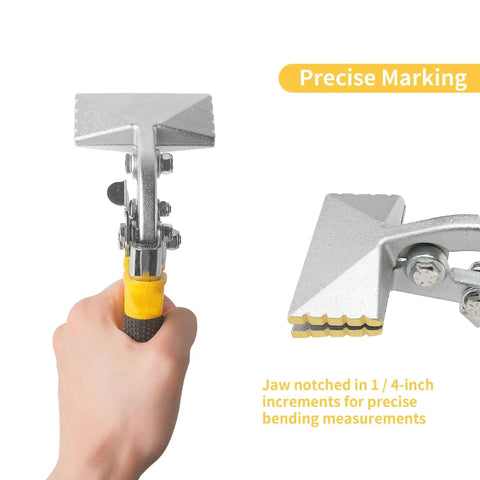 3 Inch Hand Seamers Sheet Metal Bender Tool with straight jaw and ergonomic handle for precise bending in 1/4 inch increments