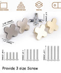 Cross Flower Cabinet Knobs And Drawer Pull Set In Polished Chrome Zinc Alloy Hardware For Cupboard Wardrobe Closet Bathroom 4 Pack With Three Screw Sizes For Easy Install showing knobs and screws