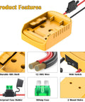2 Pack Power Wheel Battery Adapters For 20V DCB Series Batteries With Switch Fuse And Wire Terminals 12AWG Wire Battery Converter