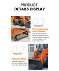 Quick Connect System For Skid Steer Attachments with engineering tracks and hydraulic lifting details display