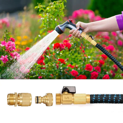 Solid Brass Garden Hose Quick Connect Fittings Three Quarter Inch Thread For Female And Male No Leak Water Hose Connectors