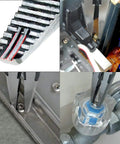 Close-up of 7 Point 5 Inch Stripped Screw Extractor Needle Nose Pliers Made In Japan used on various damaged fasteners.