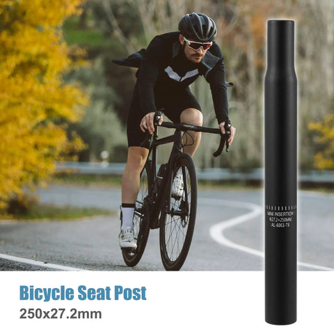 Beefy 27.2mm By 250mm Aluminum Seat Post With Calibrated Scale Mark Black For MTB Mountain Bikes Universal Fit Lightweight Rust Resistant
