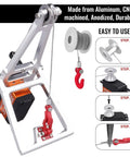 One Tenth Scale RC Tow Rig Crane Kit For Crawler Rigs Beefed Up Heavy Duty Winch Stent Wrecker With Trailer Hook in silver.
