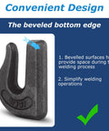 10 Piece Go-To Weld On Chain Grab Hook Set 3/8 Inch Grade 70 Forged Heavy Duty Weldable Hooks For Cars, Tractors, Forklifts, Trailers And Rigging, 6600 Lb Working Load Limit, showing a beveled edge detail for easier welding.