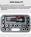 R8 ER40 Collet Holder Chuck Kit With 15 ER40 Collets For Milling Machines in a secure plastic case with red tool