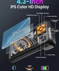 Endoscope Camera With Light Pro Grade Dual Lens 4.3 Inch IPS Screen 1080P HD Borescope close-up of 4.3-inch LCD display and controls