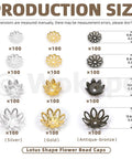 2100Pcs Flower Bead Caps And Spacers Set 4 Sizes Hollow Filigree End Caps for Jewelry Making Bronze Gold Silver Kit