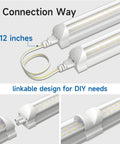 Ultra Bright 4Ft LED Shop Light 40W 5000LM 5000K Daylight T8 Integrated Fixture Linkable For Workshop Garage Basement Energy Saving Lighting Pack Of 10 with linkable connection design for DIY use.