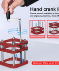 Rock Solid Router Base With Aluminum Alloy Frame And Stainless Steel 4 Jaw Clamping System Lifting Router Table Base With 51mm Stroke For Woodworking Trimming And Carving Machines Precision Easy Setup hand crank lift shown with 51mm stroke