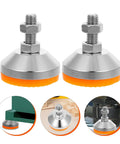 Rock Steady Adjustment And Zero Wiggle Room For Heavy Machinery Support Heavy Duty Leveler Feet with non-slip rubber bases.