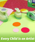 Circle Punch Set Of 3 Inches, 2 In, 1.5 In And 1 In on colorful paper for crafting scrapbooking DIY albums