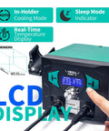 Pro Grade 2 In 1 Soldering Iron Station With Hot Air Rework And Sleep Mode features a digital LCD display and temperature controls.