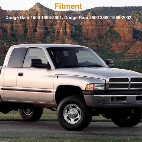 Fitment for Dodge Ram 1500 1999-2001, 2500 1999-2002, 3500 1999-2002, showcasing compatibility with 2 Pack Upgraded Aluminum Alloy Temperature Door Servo Couplings