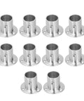 Heavy Duty Flange Pipe Base Kit 19mm For Wardrobe Closet Cupboard And Desk Installations, 10 stainless steel bases with screws