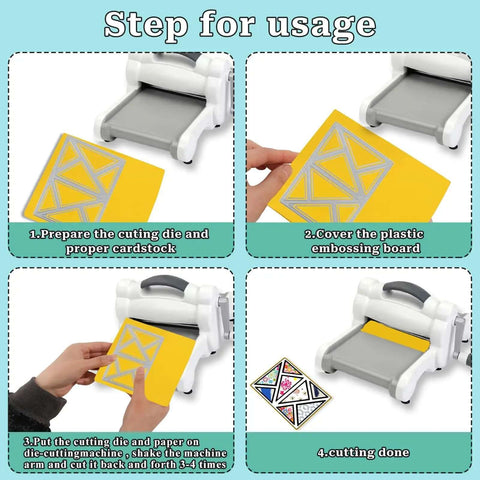 Step-by-step guide using Geometric Die Cuts For Card Making And Scrapbooking Background Dies With Hollow Frame for precise cuts.
