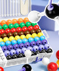 Organic Chemistry Molecular Model Kit Set for Classrooms and Home Study with Color Coded Atom and Bond Models shown in open case