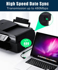 Tough As Nails 10Ft Usb A To B Male Cable Cord Plug And Play Data Sync Wire With Flexible Pvc Jacket connecting printer to laptop.