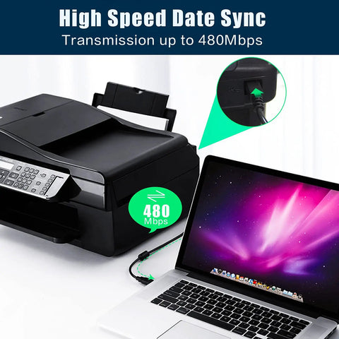 Tough As Nails 10Ft Usb A To B Male Cable Cord Plug And Play Data Sync Wire With Flexible Pvc Jacket connecting printer to laptop.
