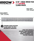 18 Gauge Steel Brad Nails For Molding Cabinets Framing Trim And Finishing 5 Eighth Inch 1000 Count Galvanized Nails Safe