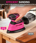 Detail Sander 13000 RPM Compact Electric Sanding Tool With 1 2A 140W Motor in use on wooden surface