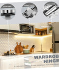 Kitchen with hexagonal white backsplash showcasing Two Piece Hydraulic Glass Door Hinges Thickened Heavy Duty Silent Hidden Cabinet Hinges with Soft Close Buffer For Kitchen Cupboard Doors Includes Two Pack For Easy Replacement And Smooth Noise Free Opening, highlighting door, cabinet, and inner hinge.