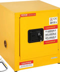 Flammable Storage Cabinet Galvanized Steel With Double Wall Construction 17 By 17 By 18 Inches Adjustable Shelves Rugged No Nonsense Storage For Shop Industrial And Home Use front view with lock and caution labels