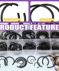 322 Piece Snap Ring Set Carbon Spring Steel And Manganese Round Wire C Clips Internal Snap Ring Kit 14 Sizes For Bearings