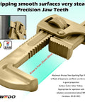 Must-Have Non-Sparking Tool Set 11-Piece Aluminum Bronze Kit with pipe wrench, precision jaw teeth, corrosion-resistant, BAM certified.