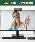 Ultra Crisp 1080P HD Webcam For Pc displayed on monitor, showcasing video quality comparison between 1080p and 720p.