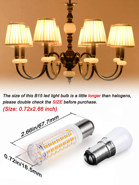 Dimmable BA15D LED Bulbs 6W 120V Soft Warm White 2700K Double Contact Bayonet Base Easy Install Replaces 40W 50W 60W Halogen