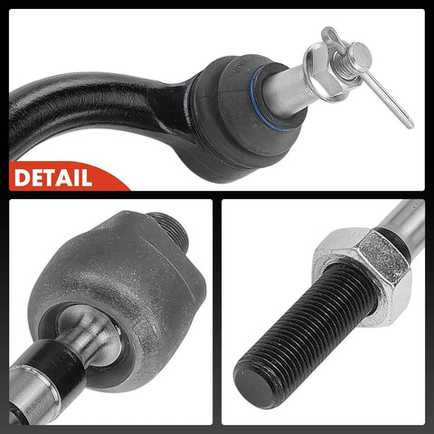 Infiniti Front Inner And Outer Tie Rod End Kit Replacement For Precise Steering And Even Tire Wear Reduction Direct Fit Front Suspension Upgrade For EX35 EX37 G37 M35 M45 Q50 AWD Models, detail view of tie rod end