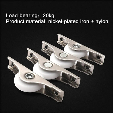4 Pack 25Mm Sliding Door Rollers Nylon Caster Wheels Pulley Runners Silky Smooth Operation For Cabinet Wardrobe Window Furniture Hardware Easy Swap In Heavy Duty 20Kg Load Bearing Fix That Works