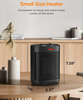 1000W Ceramic Space Heater With Thermostat No Fuss Mini Portable Electric Heater on wooden desk in home setting