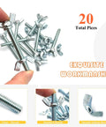 Quarter Inch Twenty Wing Nut And Wing Bolt Fastener Kit with hand tighten wing head zinc plated hardware for DIY projects