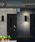 Up And Down Outdoor Wall Light With Dusk To Dawn Sensor Pack Of 2 Matte Black Exterior Sconces for front porch.