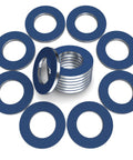 24 Piece Oil Drain Plug Gasket Set With 12mm Crush Washers And Blue Coating For Leak Proof 90430-12031 Replacement Seals, blue washer stack