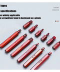 Heavy Duty Torx Star Spline Hex Socket Bit Set Kit With 40 Precision Screwdriver Garage Repair Tools Made From Cr V Steel For Loosening Rusty Bolts And Tight Fasteners Without Bending, 10 red bits