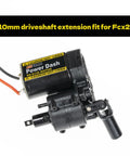 Ten Millimeter Drive Shaft Extenders for SCX24 and FCX24 RC Crawler Upgrade, black finish with motor part detail