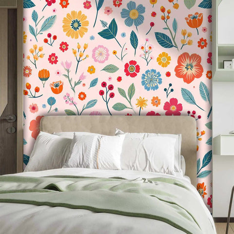 Beige Vinyl Wallpaper Roll Thick Textured Design Peel And Stick Removable Wallcovering For Home Decor Living Room Bedroom Accent Walls with floral pattern.