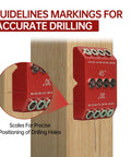 Portable Drill Guide Jig With 30 45 And 90 Degree Angles for precise angled or straight hole drilling on a wooden post.