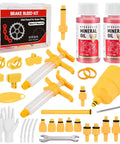 Dual Use Hydraulic Brake Bleed Kit For Road And MTB Bikes With M4 To M7 Adapters Mineral Oil Fluid And 2 X 60ml Bottles
