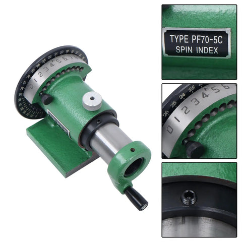 Heavy-Duty 36 Hole Spin Index Fixture For Precise Drilling And Milling One And One-Eighth Inch Collet Rock-Solid Iron Construction Workshop-Grade Indexing Jig With Smooth Operation And Long-Lasting Durability, 5C, iron body