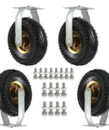Top Grade Badass Heavy Duty Caster Wheels Featuring Double Ball Bearing Swivel Turntable And Hella Smooth Rubber Trolley Casters Designed For Industrial Moving with galvanized steel housing and rubber tires.