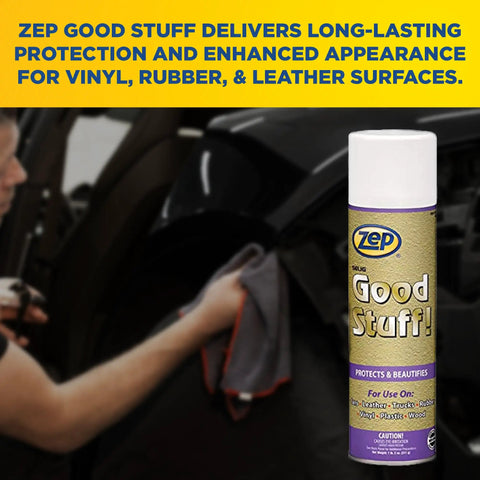 Good Stuff Surface Protectant For Vinyl, Rubber And Plastic Shields Your Ride, Luggage, Handbags, Sporting Gear And More From UV, Oxygen, And Ozone. Water Based, Low VOC, 18 Oz, Case Of 12, spray can for car interior care