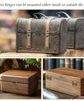 Antique Bronze Mini Hinges And Latches Set For Wooden Jewelry Boxes With Screws Includes 12 Mini Hinges And 6 Locks Great For Crafts Cabinets Small Furniture Retro Box Makeovers And DIY Projects