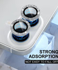 iPhone 17 Camera Lens Protector Bling Kit With 9H Tempered Glass Glitter Ring Decoration 2 Lens Set easily installed on phone