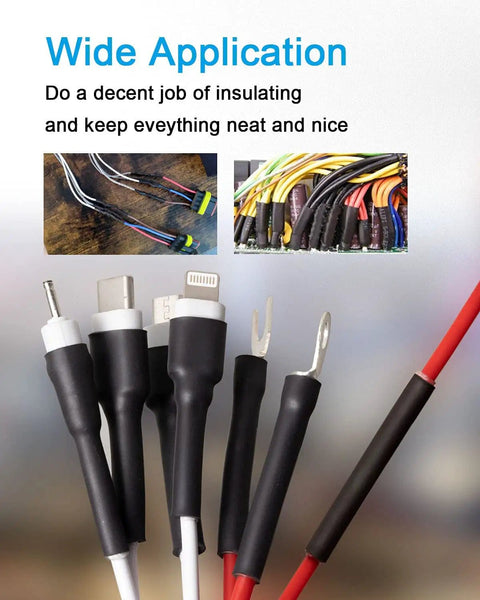 130 Piece Dual Wall Heat Shrink Tubing Kit For DIY With Six Diameters From One Half Inch To Three Thirty Second Inch And A 3 To 1 Shrink Ratio Premium Wire Cable Sleeve Tubing With Storage Case Black used for wire insulation